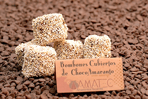 Oblea de amaranto con chocolate
